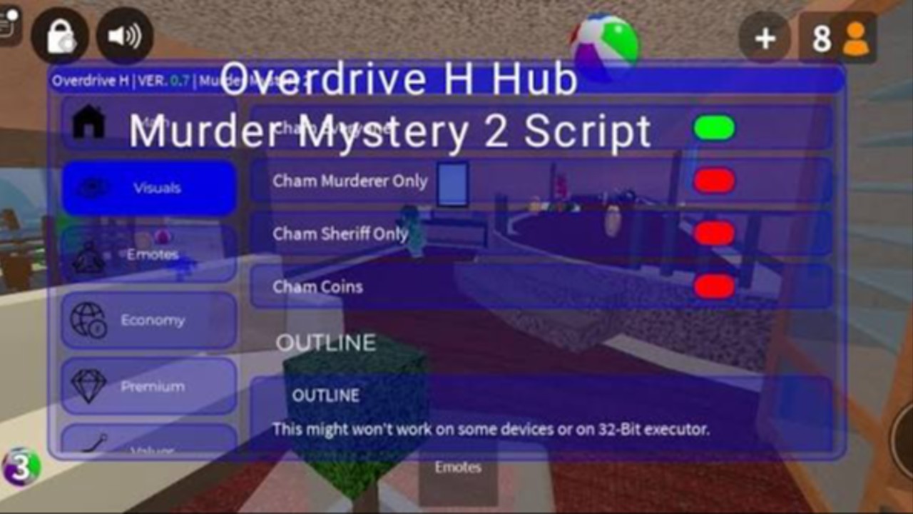 Auto Aimbot Auto Esp - MurderMystery2 keyless