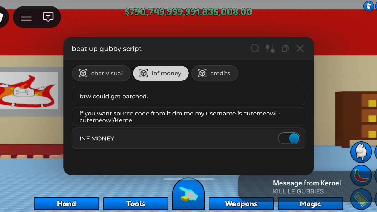 beat up gubby script